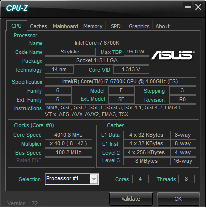 Cpu z asus online rog